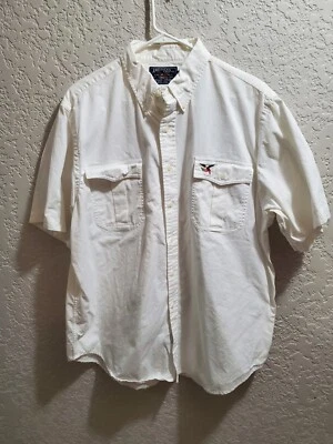Camisa blanca con botones de manga corta American Living XXL Foto 1 de 4