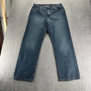 Vintage Guess Jeans Mens 34x32 Blue Dark Wash Cotton Relaxed Baggy Denim - Picture 1 of 9