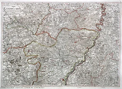 Saarland Südpfalz Original Kupferstich Landkarte Mannert 1812 • 400€
