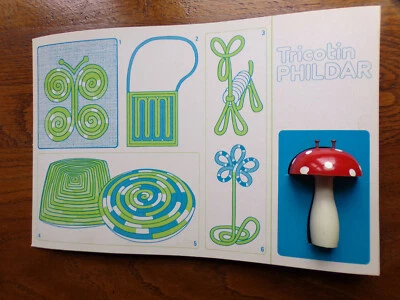 Tricotin ancien champignon, Phildar, laine, bricolage, enfant - Photo 1/4