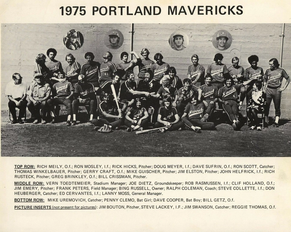 Foto del equipo Portland Mavericks 1975 8x10 imagen de béisbol PCL Foto 1 de 1
