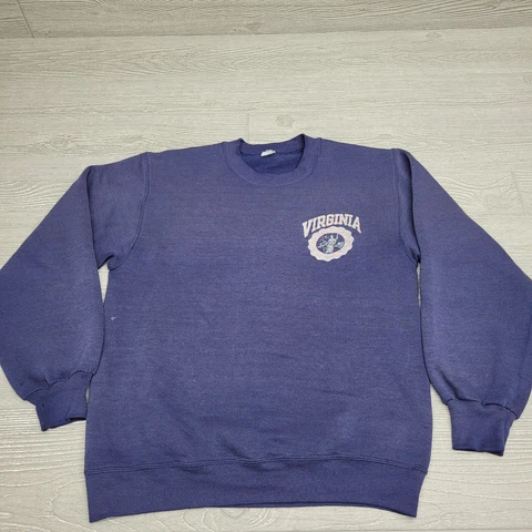 Vintage 80s University Of Virginia Cavaliers UVA Sweatshirt Medium Distressed Cover