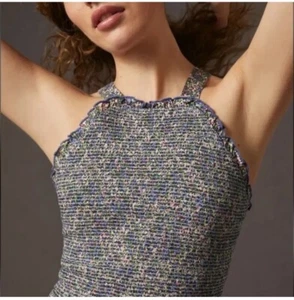 Anthropologie Smocked Floral Halter Top Size XL - Picture 1 of 6