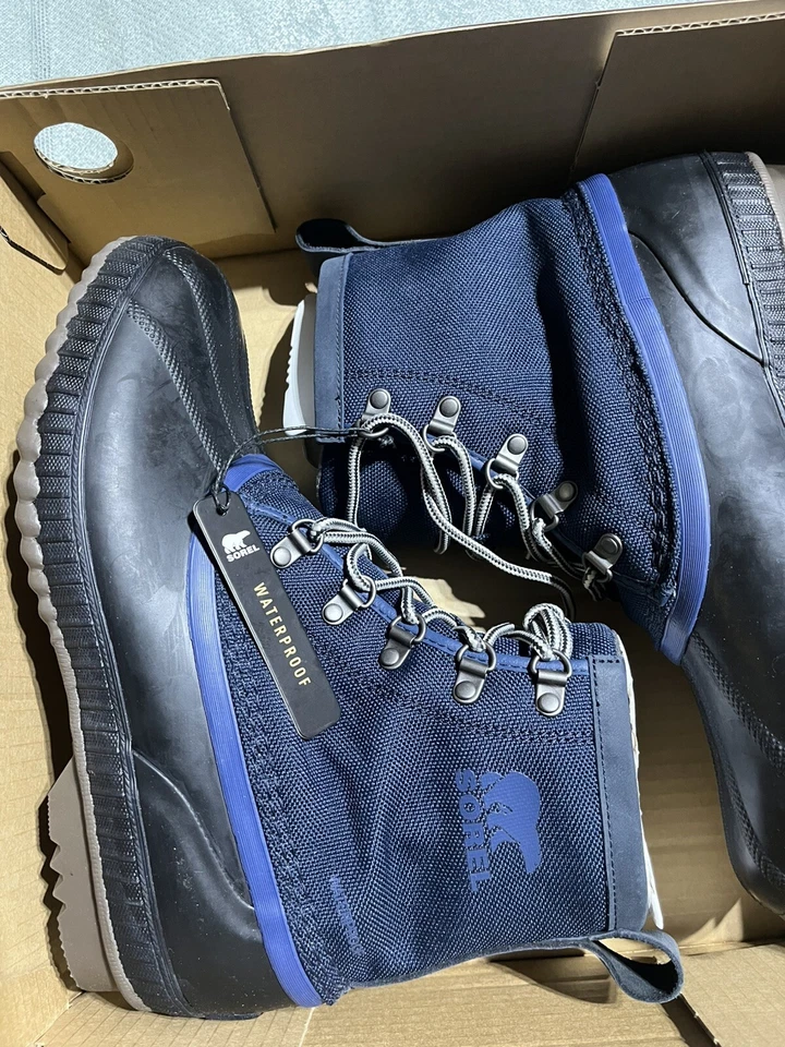 Sorel Cheyanne ll (2) short nylon waterproof Boots Men’s Size 9.5 US Navy - NEW - Image 1 of 4