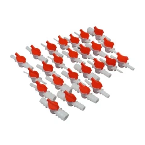 Fit Tube I/D 4-25mm Barbed Equal Reducer POM Ball Valve Red Handle Connector - Picture 1 of 3