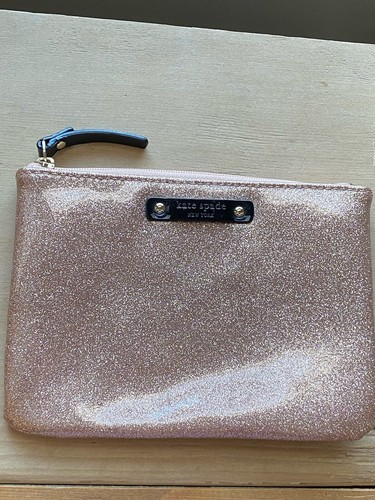 Mini pochette Kate Spade Mavis Street in glitter oro rosa nuova senza etichette