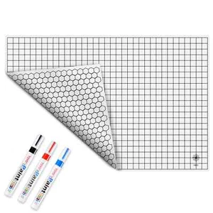 Gaming Mat Silicone Battle Board Double-Sided Square & Hex 23"x35" for Tabletop - Picture 1 of 6