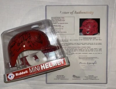 2013 Anaheim Angels Team Signed Mike Trout Riddell Baseball Mini Helmet JSA Cert - Image 1 of 4