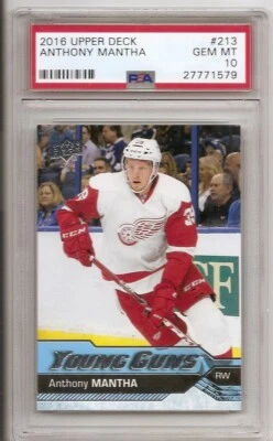 2016-17 Upper Deck Series 1 Anthony Mantha Young Guns Rookie Card #213 PSA 10 - Image 1 of 2