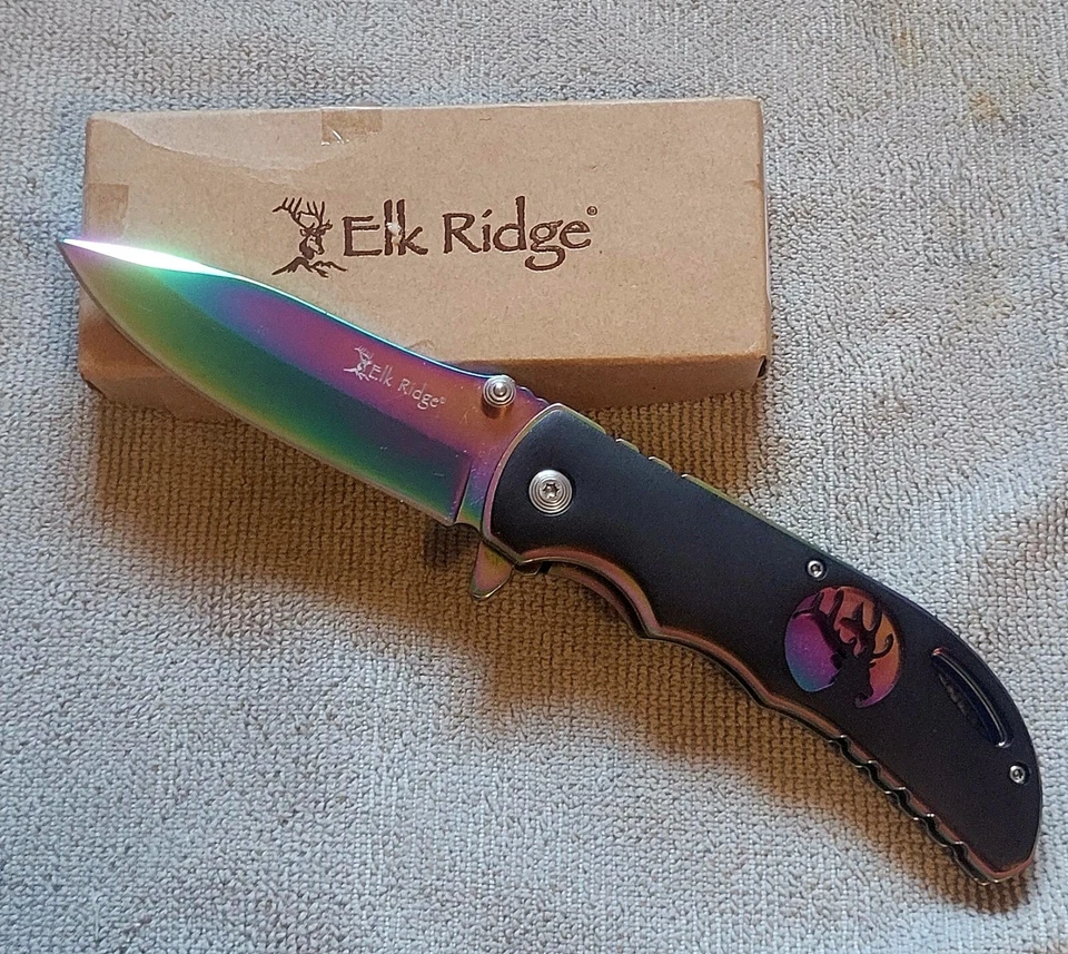 Elk Ridge ERA008RB Linerlock A/o Rainbow Folding Knife