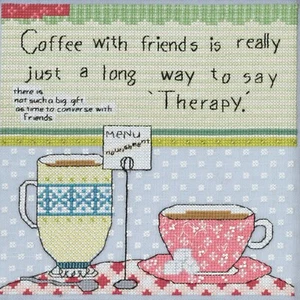 Kit de punto de cruz con cuentas contado Mill Hill Curly Girl 2015 café con amigos - Imagen 1 de 4
