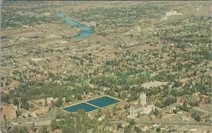 1960s Spokane WA Washington St John's Episcopal Church birds eye view F793 - Picture 1 of 2