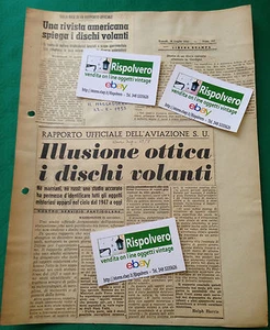 CLIPPING 3 NOTIZIE -UFO- ILLUSIONE OTTICA I DISCHI VOLANTI ....E ALTRO - Picture 1 of 1