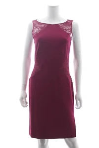 Emilio Pucci Lace-Panelled Stretch-Knit Dress / Berry - Picture 1 of 4