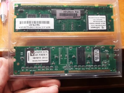Two Pieces 2x128MB RAM PC-133 Sync 133 MHz CL2 Memory - Infineon & Kingston - Image 1 of 4