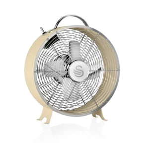 Swan SFA12630CN - 8" Retro Cream Clock Fan - Picture 1 of 8