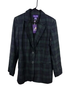 Nwt Hunt Club Green Tartan Wool Top Dress Blazer Jacket Women's 14 - Picture 1 of 8