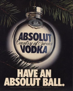 1987 Absolut Vodka: Have An Absolut Ball Vintage Print Ad - Picture 1 of 1