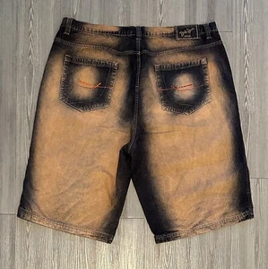 DTEK Jean Shorts Mens 44 Copper Bleached Y2K Skater Grunge - Picture 1 of 6