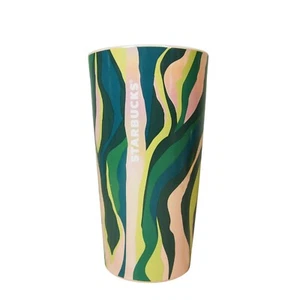 Starbucks Coffee Mug 12 oz 2024 Spring Ceramic Luster Pink & Green Tumbler EUC - Picture 1 of 6