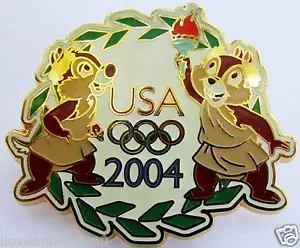 Spilla esclusiva Chip & Dale Disney USA logo olimpico cast - Foto 1 di 2