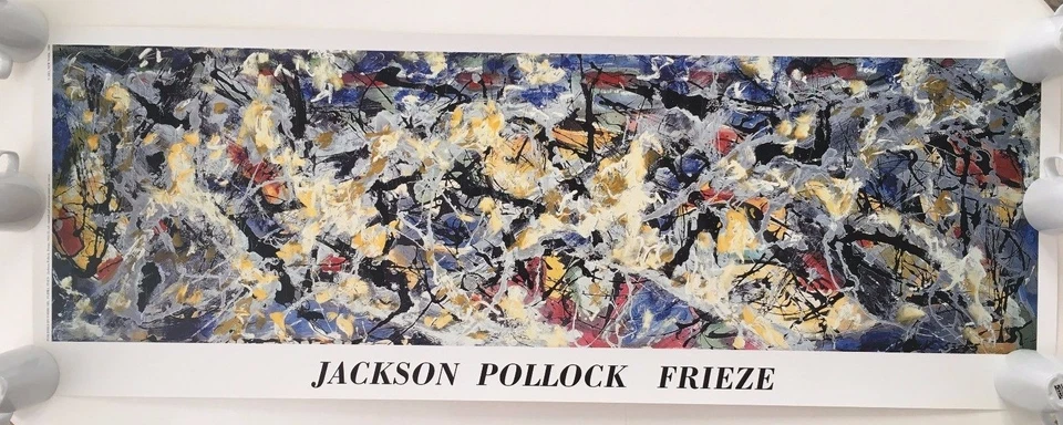 JACKSON POLLOCK, 'FRIEZE, 1953-55' RARO AUTÉNTICO 1989 XL 20" X 55"" IMPRESIÓN ARTÍSTICA Foto 1 de 4