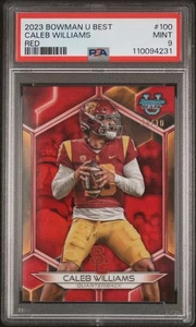 Caleb Williams Red /10 2023 Bowmans Best Chrome U University Chicago Bears USC - Picture 1 of 2