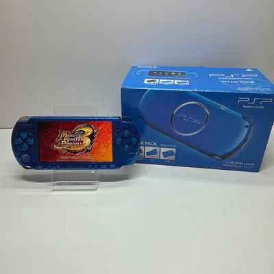 Sony PSP 3000 Vibrant Blue Console Tested Working Japan complete set Excellent - Image 1 of 4