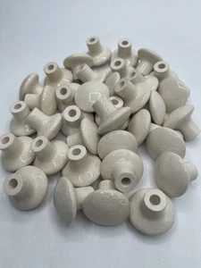 Lot Of 36 Vtg Porcelain Drawer Pull Cabinet Knobs Rounded No Screws See Photos - Picture 1 of 8