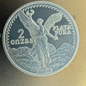 2 OZ PRUEBA DOS ONZAS LIBERTAD CONMEMORATIVO REDONDO PLATA PURA - Imagen 1 de 11