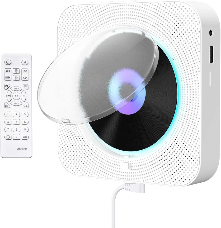 Qoosea Portable CD Player with Bluetooth Wall Mountable CD Music Player Home Aud