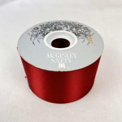 50 yds McGinley Satin Red 2 1/2 in 100% Acetate Made in Korea - Image 1 of 4