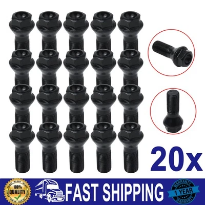 20pcs Wheel Lug Bolts Nuts 14 X1.25mm For BMW 328i 335i 528i 535i 550i X3 X5 — 第 1/4 张图片