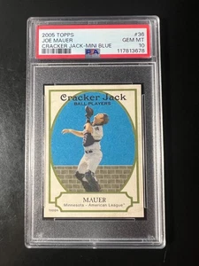 2005 Topps Cracker Jack Mini Blue #36 Joe Mauer #'d 12/50 PSA 10 POP 1 - Picture 1 of 2