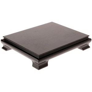 Plymor Black Rectangle Wood Veneer Footed Display Base, 10.625"W x 8.625"D x 2"H - Picture 1 of 1
