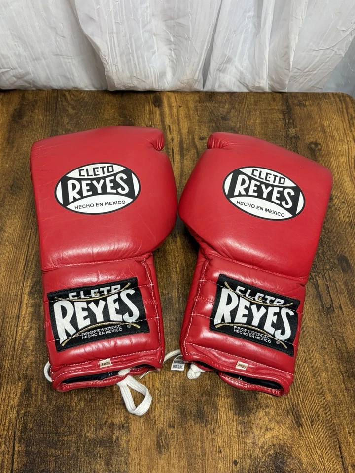 Guantes de Boxeo Cleto Reyes Para Hombres 12oz Cuero de Cabra Rojo Con Cordones Entrenamiento Profesional México Foto 1 de 4