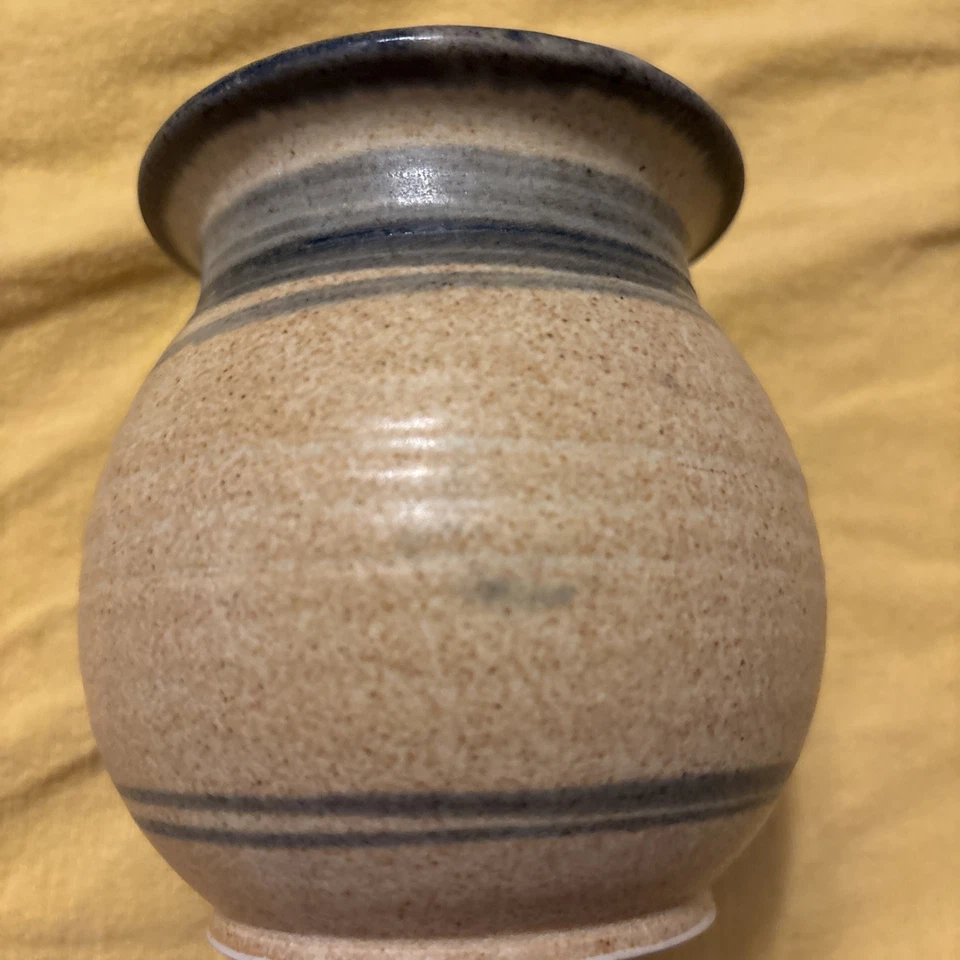 keramik vase vintage Blau Braun Natur Produkt Mittelalter Streifen Geschmackvoll - Bild 1 von 4