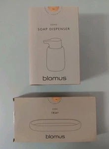 Blomus Sono Soap Dispenser & Tray Set In Tan - Picture 1 of 15