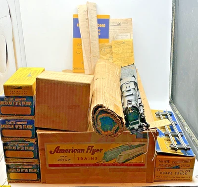 Gilbert American Flyer S Gauge #4907AW Boxed 314AW Freight Set w/all Peripherals - Image 1 of 4