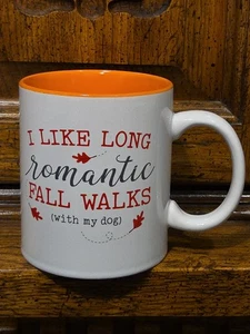 Open Road Brands Large Coffee Mug  I Like Romantic Fall Walks With My Dog.  - Picture 1 of 5