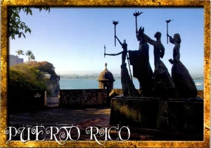"La Rogativa" Statue in Old San Juan Puerto Rico Continental Postcard - Picture 1 of 2