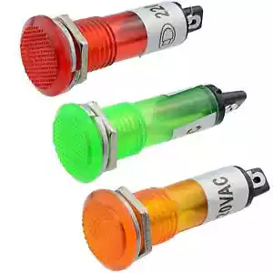 10mm Panel Indicator Warning Light 230V - Red / Green / Amber - Picture 1 of 1