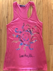 GIRLS LOVE THIS LIFE TOP BOUTIQUE TANK REDDISH PINK RAZORBACK SZ LARGE 12 - Picture 1 of 10