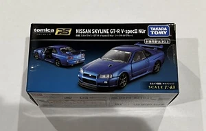 Takara Tomy Tomica Premium Rs Nissan Skyline Gt-R V-Spec II Nur Bayside Blue - Picture 1 of 2