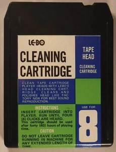 TAPE HEAD CLEANING CARTRIDGE FOR 8-TRACK TAPE RECORDERS / LE-BO BRAND - Picture 1 of 4