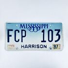 1997 United States Mississippi Harrison County Passenger License Plate FCP 103