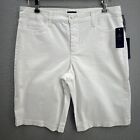 NYDJ White Jean Shorts Size 14P Optic White Stretch Slimming Lift Tuck NWT 11"