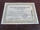 Vintage Boston & Ely Consolidated Mining Company 1923 Stock Certificate