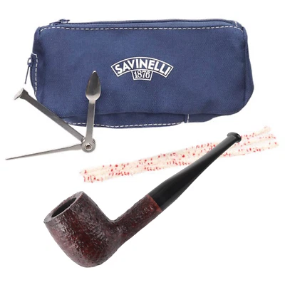 NUEVO Savinelli One Starter Kit Rústico 106 Pipa de Tabaco, Juego de Accesorios Bolsa Foto 1 de 4