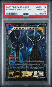 Beerus & Whis, Universe 7 Destroyer & Angel FOIL Dragon Ball Super Card PSA 10 - Imagen 1 de 2